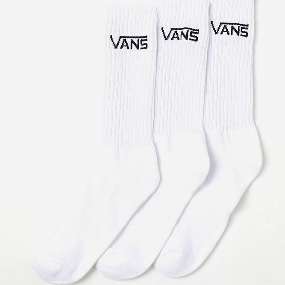 Vans White Three-Pack Classic Crew Socks